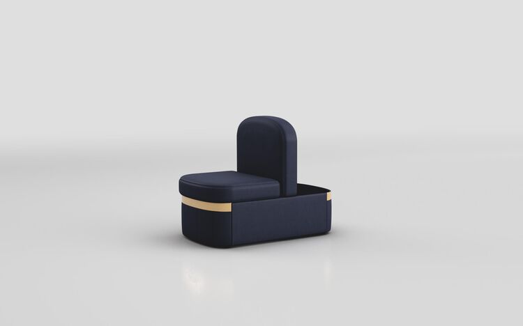 Voltana Storage Chair Footstool with Gold Trim | Voltana Sofa Range | ScS