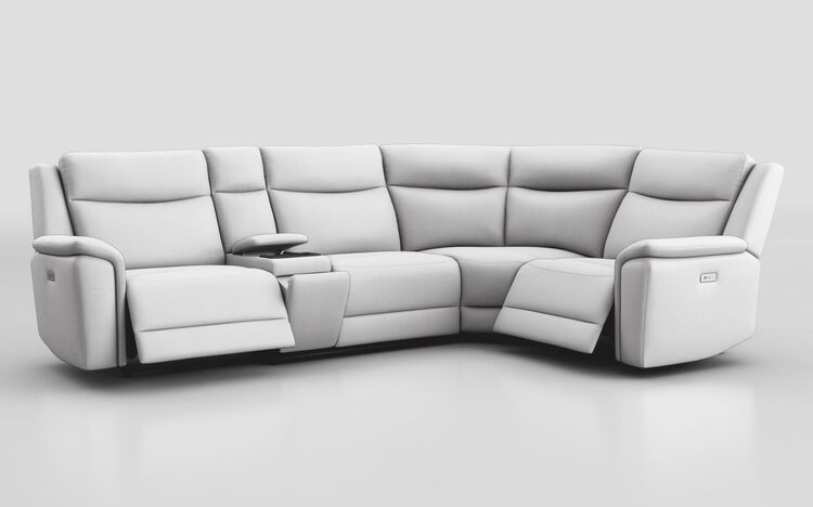 Savio 3 Corner 1 Power Recliner Sofa with Media Console & Black Charging Pad | Savio Sofa Range | ScS