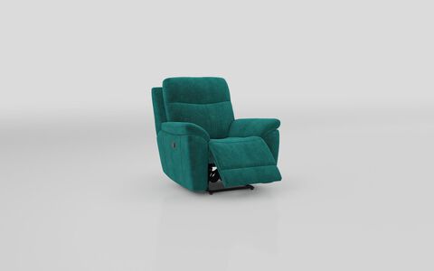 3 Blue Fabric Eldwick Manual Recliner Chair