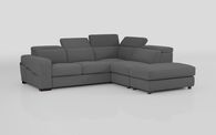 Melizzano 2 Corner 2 Sofa with Sliding Footrest, Right Hand Facing Chaise with Pockets & Ottoman | Melizzano Sofa Range | ScS