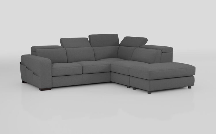 Melizzano 2 Corner 2 Sofa with Sliding Footrest, Right Hand Facing Chaise with Pockets & Ottoman | Melizzano Sofa Range | ScS