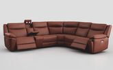 Villa 3 Corner 3 Power Recliner Sofa & Console with Lights