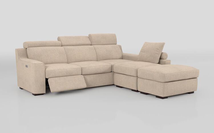 Crostolo 3 Corner 1 Left Hand Facing Power Recliner and Right Hand Facing Chaise Sofa with Ottoman | Crostolo Sofa Range | ScS