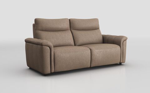Brown Fabric Zello 3 Seater Sofa