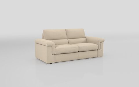 1 Beige Fabric Crociale 3 Seater Sofa