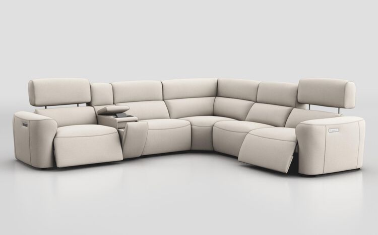 Oriolo 2 Corner 2 Power Recliner with Left Hand Facing Console & Head Tilt | Sofas | ScS