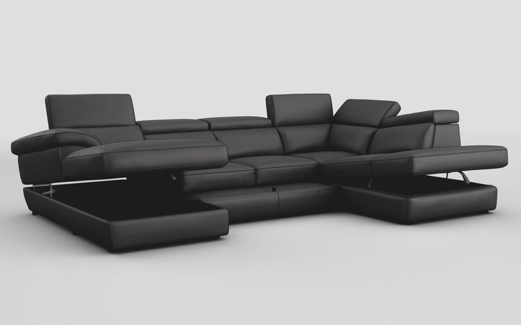Bagnara Corner Sofa with LHF Storage Lounger, RHF Chaise, Sliding Footrest & Manual Head Tilt | Bagnara Sofa Range | ScS