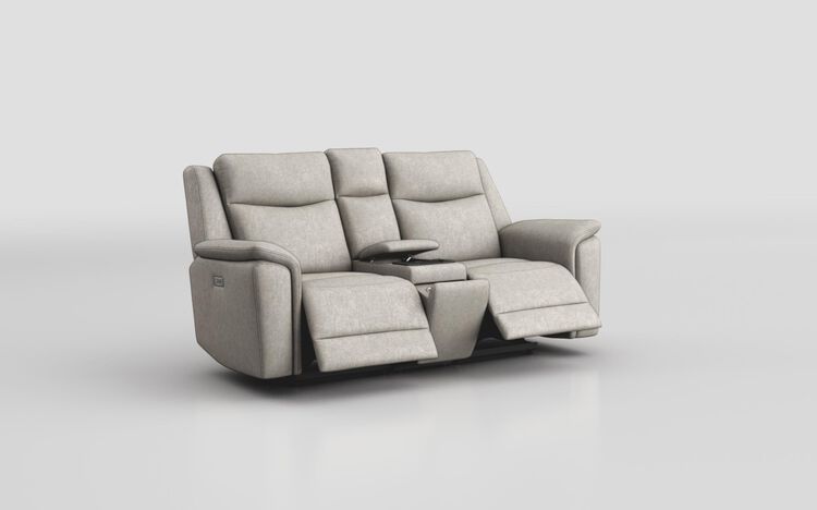 Savio 2 Seater Power Recliner Sofa with Power Media Console & Black Charging Pad | Savio Sofa Range | ScS