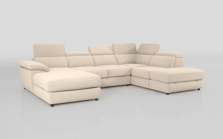 Norbello Corner Sofa Bed with Right Hand Facing Chaise and Left Hand Facing Storage Lounger and Otto | Norbello Sofa Range | ScS