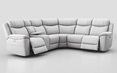 Tiglio 2 Corner 2 Power Recliner Sofa with Left Hand Facing Console | Tiglio Sofa Range | ScS