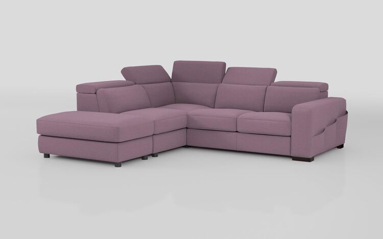 Melizzano 2 Corner 2 Sofa with Sliding Footrest, Left Hand Facing Chaise with Pockets & Ottoman | Melizzano Sofa Range | ScS