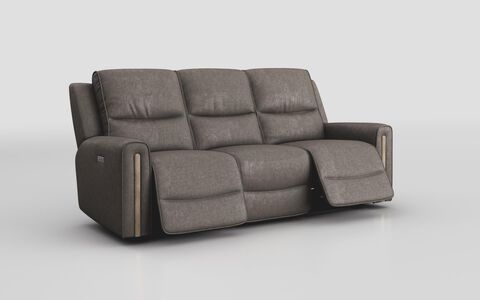 Beige Fabric Panigale 3 Seater Power Recliner Sofa