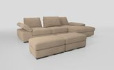 Savazza 4 Seater Sofa with Adjustable Back Rest Right Hand Facing Lounger & Two Ottoman Footstools