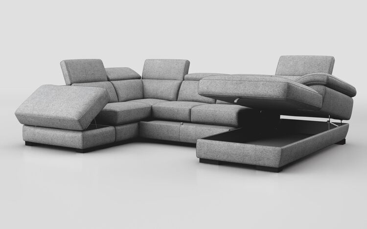 Norbello Corner Sofa Bed with Left Hand Facing Chaise and Right Hand Facing Storage Lounger and Otto | Norbello Sofa Range | ScS