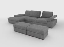 Savazza 4 Seater Sofa with Left Hand Facing Lounger & Two Ottoman Footstools | Savazza Sofa Range | ScS