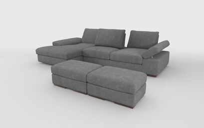 Savazza 4 Seater Sofa with Left Hand Facing Lounger & Two Ottoman Footstools | Savazza Sofa Range | ScS