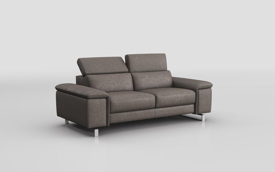 Brown Fabric Viserba 3 Seater Sofa with Manual Head Tilt