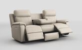 Calboli 3 Seater Power Recliner Sofa with Power Head Tilt, Lumbar, Drawer & Table