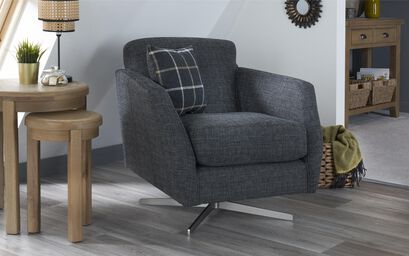Theo Fabric Plain Swivel Chair | Theo Sofa Range | ScS