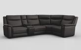 Savio 3 Corner 1 Sofa with Media Console & Black Charging Pad