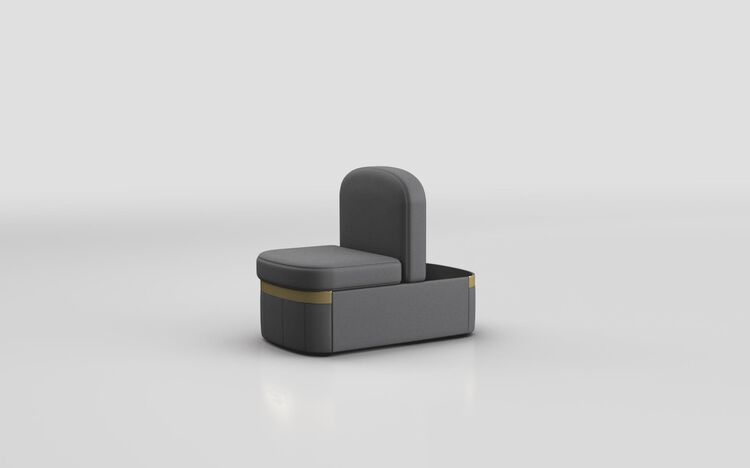 Voltana Storage Chair Footstool with Gold Trim | Voltana Sofa Range | ScS