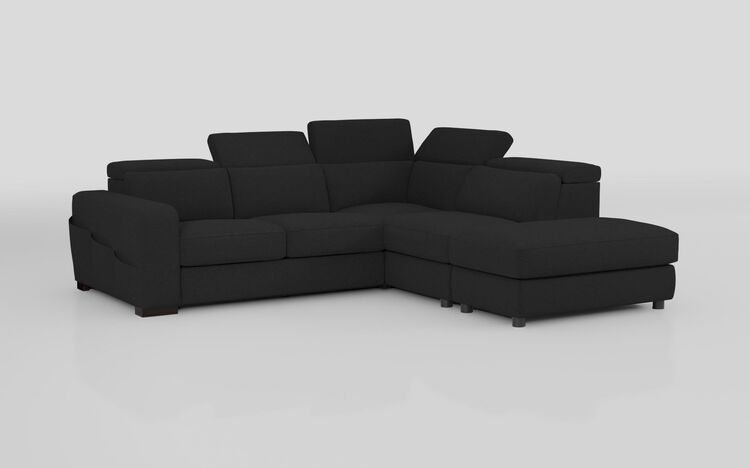 Melizzano 2 Corner 2 Sofa with Sliding Footrest, Right Hand Facing Chaise with Pockets & Ottoman | Melizzano Sofa Range | ScS