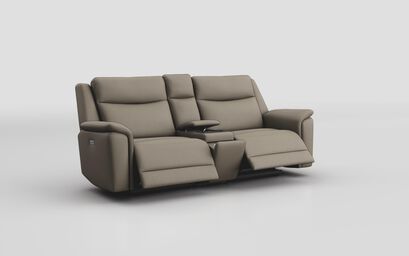 Savio 3 Seater Power Recliner Sofa with Media Console & Black Charging Pad | Savio Sofa Range | ScS