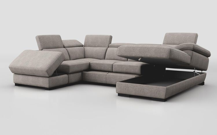 Norbello Corner Sofa Bed with Left Hand Facing Chaise and Right Hand Facing Storage Lounger and Otto | Norbello Sofa Range | ScS
