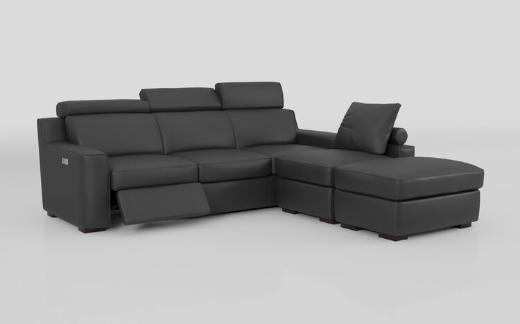 Crostolo 3 Corner 1 Left Hand Facing Power Recliner and Right Hand Facing Chaise Sofa with Ottoman | Crostolo Sofa Range | ScS