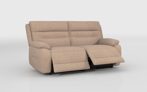 4 Cream Fabric Fenton 3 Seater Power Recliner Sofa