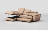Bagnara 3 Seater Sofa with Left Hand Facing Lounger, Sliding Footrest & Manual Head Tilt
