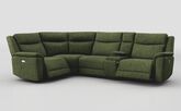 Savio 1 Corner 3 Power Recliner Sofa with Media Console & Black Charging Pad