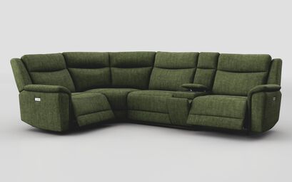 Savio 1 Corner 3 Power Recliner Sofa with Media Console & Black Charging Pad | Savio Sofa Range | ScS