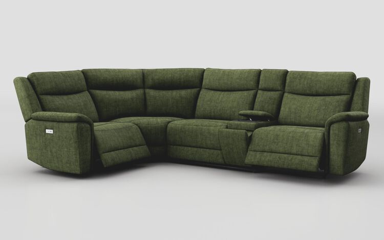 Savio 1 Corner 3 Power Recliner Sofa with Media Console & Black Charging Pad | Savio Sofa Range | ScS