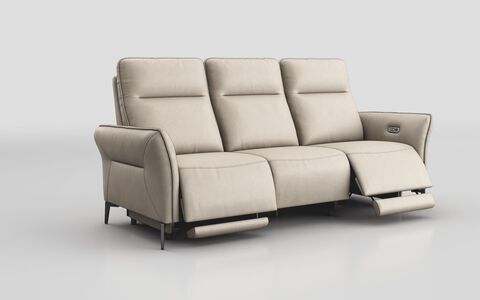 ScS Living Beige Camugnano 3 Seater Power Recliner Sofa