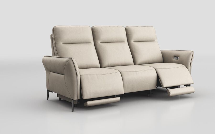 ScS Living Beige Camugnano 3 Seater Power Recliner Sofa
