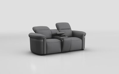 Voltana 2 Seater Sofa with Console, Manual Head Tilt & Silver Trim | Voltana Sofa Range | ScS