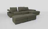 Savazza 4 Seater Sofa with Adjustable Back Rest Right Hand Facing Lounger & Two Ottoman Footstools