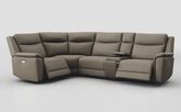 Savio 1 Corner 3 Power Recliner Sofa with Media Console & Black Charging Pad