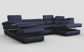 Bagnara Corner Sofa LHF Storage Lounger, RHF Chaise, Sliding Footrest, Head Tilt & Ottoman