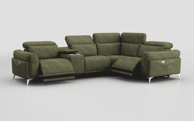 Gattolino 1 Corner 2 Power Recliner Sofa with Manual Head Tilt & Console | Gattolino Sofa Range | ScS