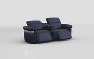 Voltana 3 Seater Power Recliner Sofa with Console, Manual Head Tilt, LED Lights & Silver Trim | Voltana Sofa Range | ScS
