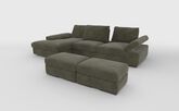 Savazza 4 Seater Sofa with Left Hand Facing Lounger & Two Ottoman Footstools