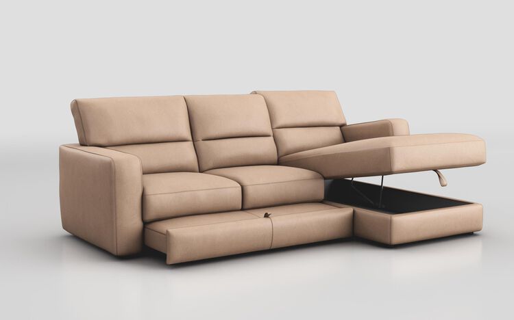Tredozio 4 Seater Sofa with Sliding Footrest & Right Hand Facing Storage Lounger | Tredozio Sofa Range | ScS