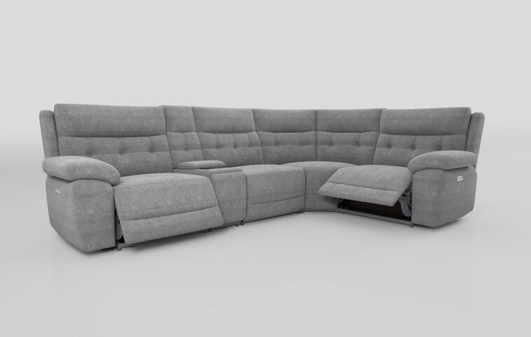 Belford 3 Corner 1 Power Recliner with Media Unit and Power Head Tilt