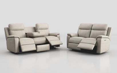 Calboli 3 Seater Power, Head Tilt, Lumbar, Drawer & Table & 2 Seater Power, Head Tilt & Lumbar | Calboli Sofa Range | ScS