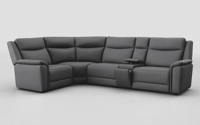 Savio 1 Corner 3 Sofa with Media Console & Silver Charging Pad | Savio Sofa Range | ScS