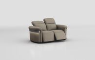 Voltana 2 Seater Power Recliner Sofa with Manual Head Tilt, LED Lights & Silver Trim | Voltana Sofa Range | ScS