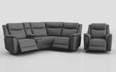 Savio 3 Corner 1 Power Recliner Sofa with Media Console & Black Charging Pad & Power Recliner Chair
