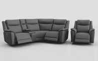 Savio 3 Corner 1 Power Recliner Sofa with Media Console & Black Charging Pad & Power Recliner Chair | Savio Sofa Range | ScS